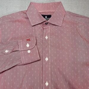 Psycho Bunny Shirt Mens 15 32/33 Modern Fit Stretch Non‎ Iron Button Down LS